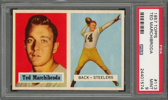 1957 Topps Football #113 Ted Marchibroda – PSA MINT 9 "1 of 3!"